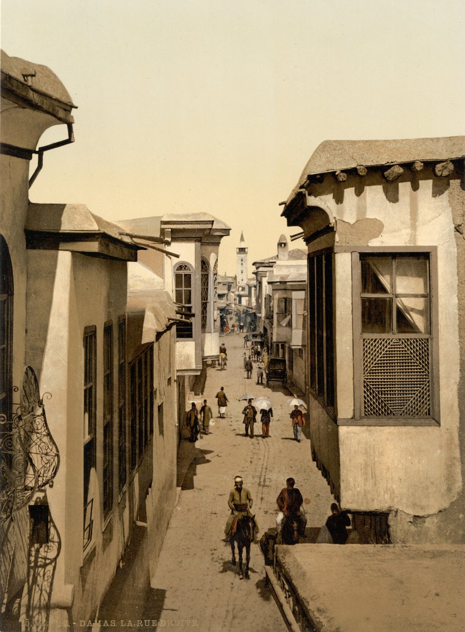 La strada chiamata diritta, Damasco, Terra Santa, Siria (stampa fotografica) da Detroit Publishing Co.