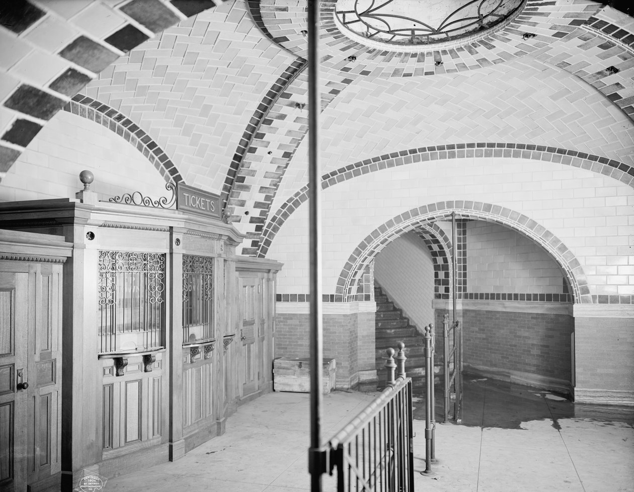 Biglietteria, stazione della metropolitana di City Hall, New York, c.1904 da Detroit Publishing Co.