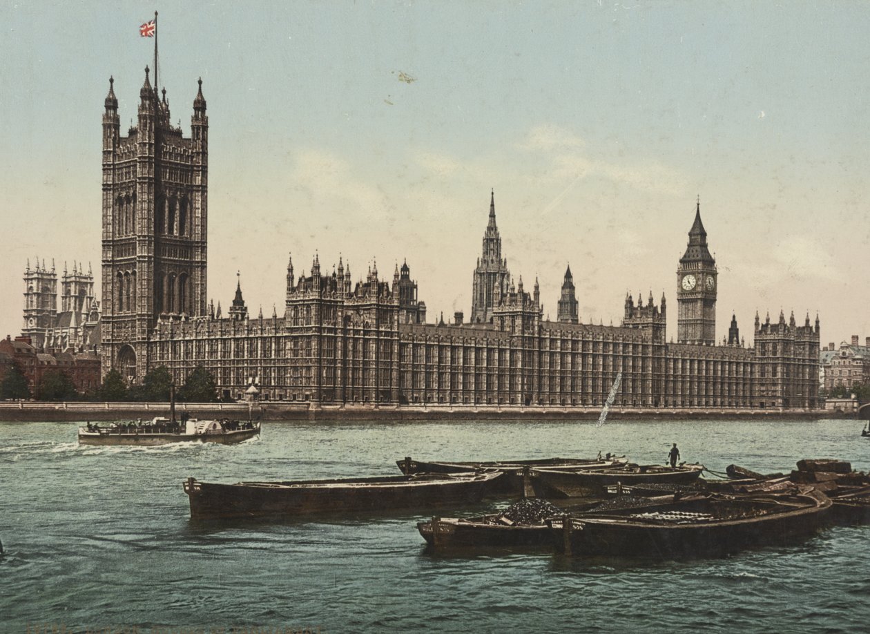 Palazzo del Parlamento dal fiume, Londra, c.1890-1900 da Detroit Publishing Co.