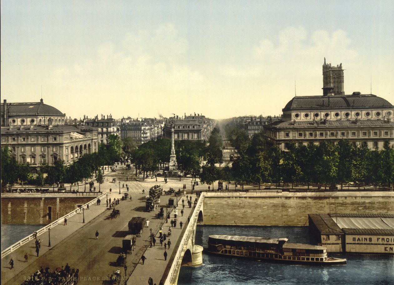 Place du Chatelet, Parigi, c.1890-1900 da Detroit Publishing Co.