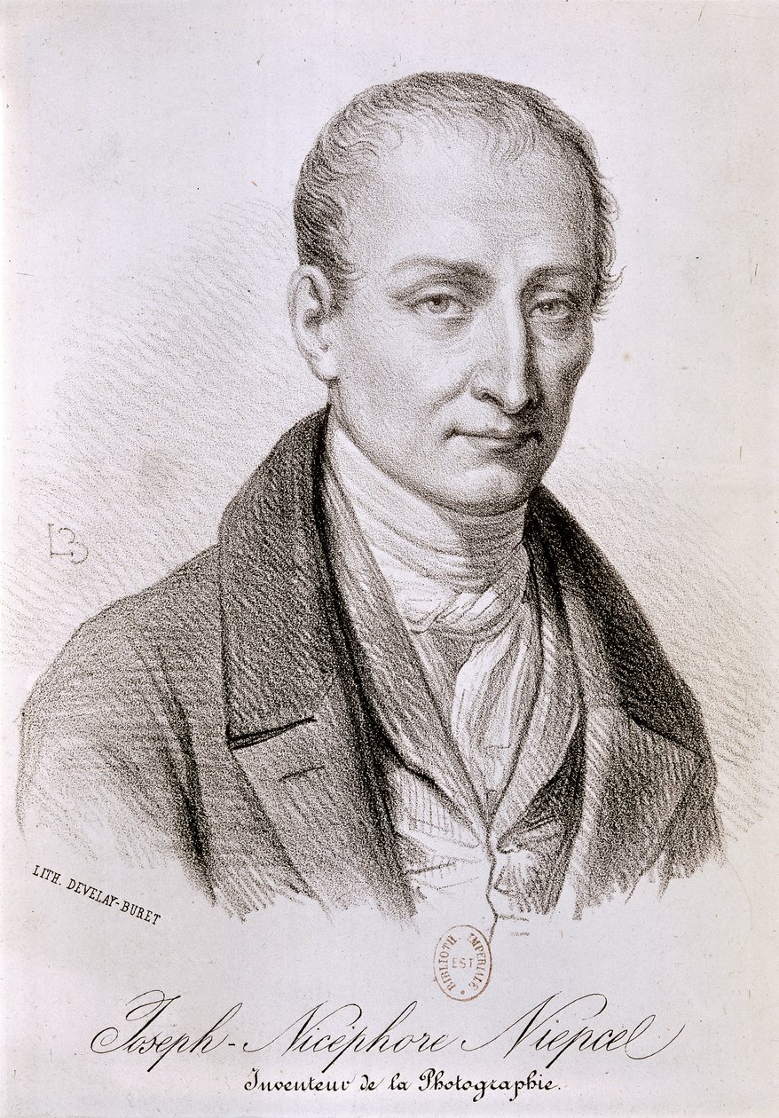 NIEPCE Joseph Nicéphore, fisico francese, inventore della fotografia: Ritratto di Joseph Nicephore Niepce da Develay-Buret Develay-Buret