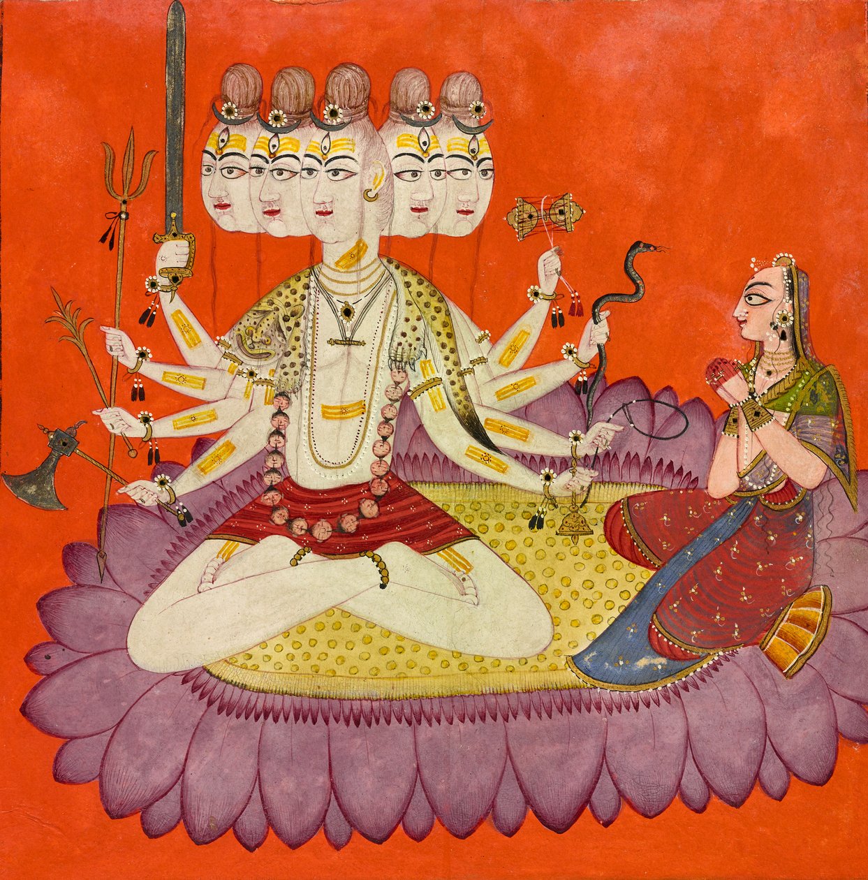 Sadashiva adorato da Parvati, ca. 1690 da Devidasa
