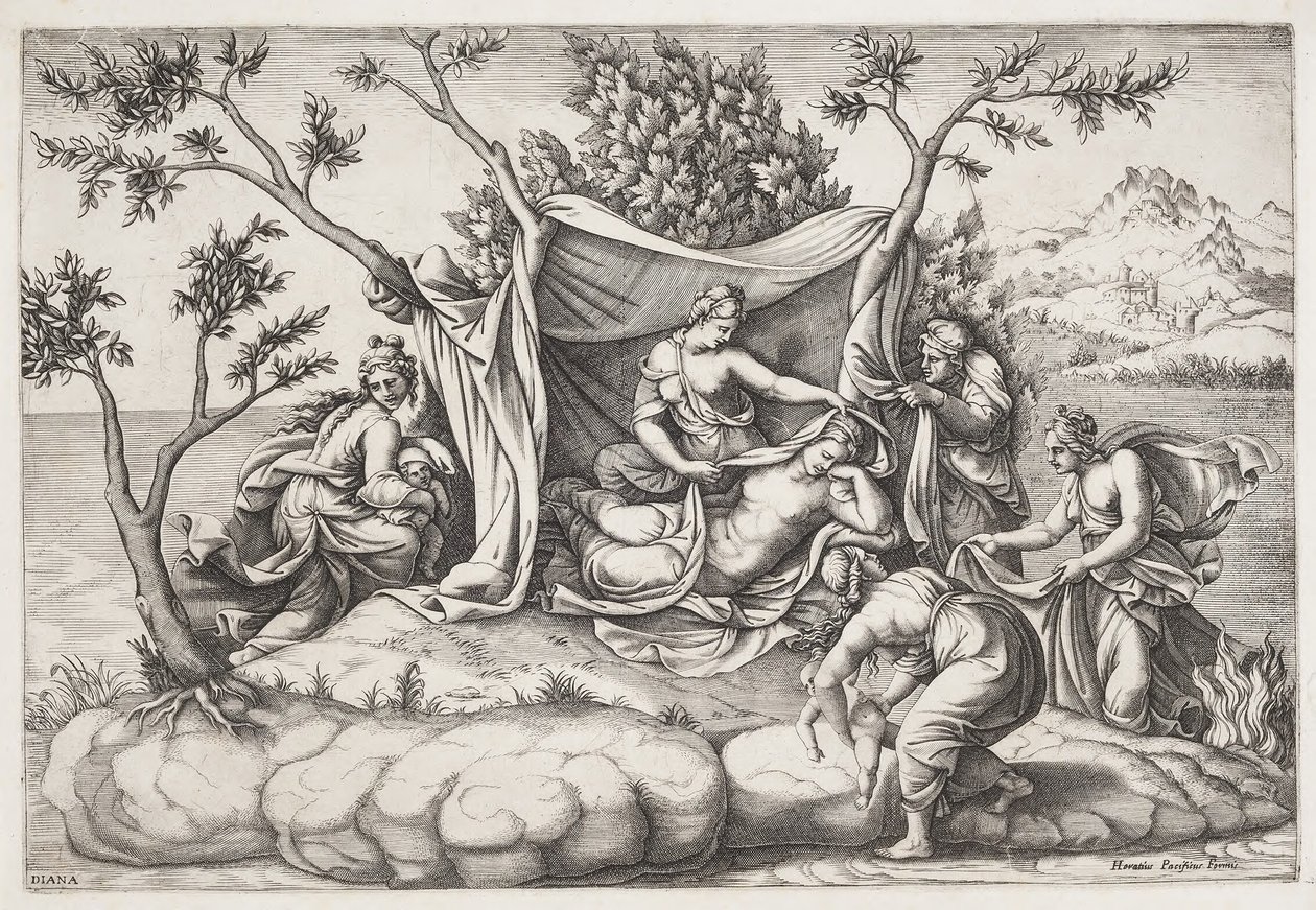 Latona partorisce Apollo e Diana sull