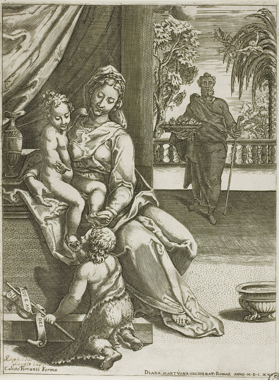 Vergine e bambino con San Giovanni da Diana Scultori