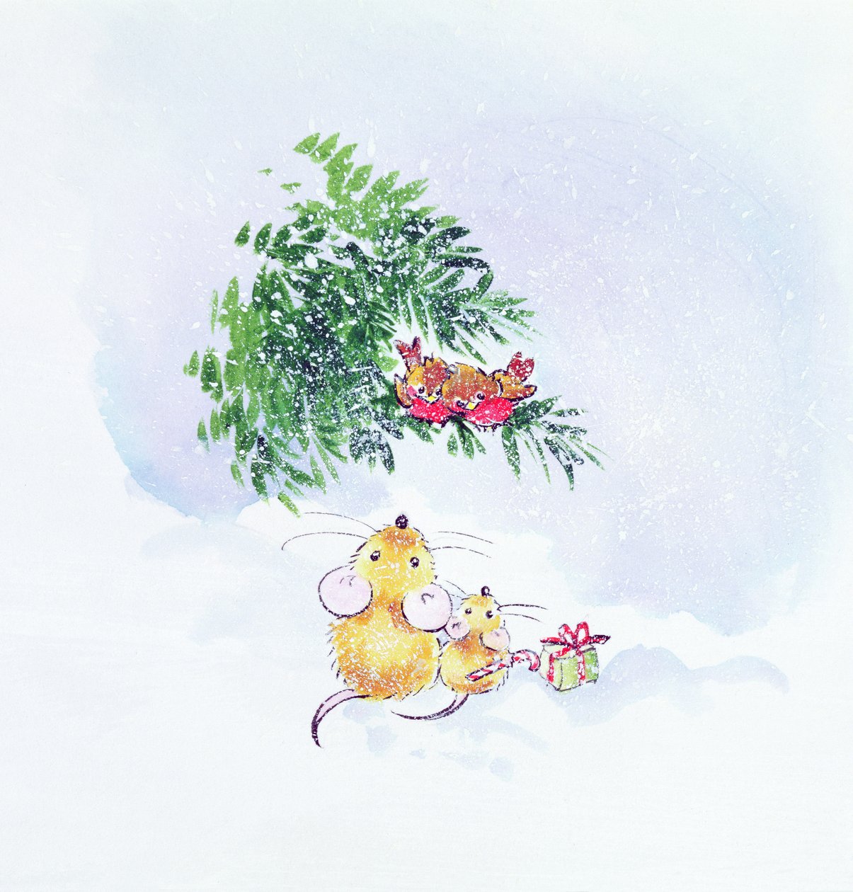 Topi e pettirossi di Natale da Diane Matthes