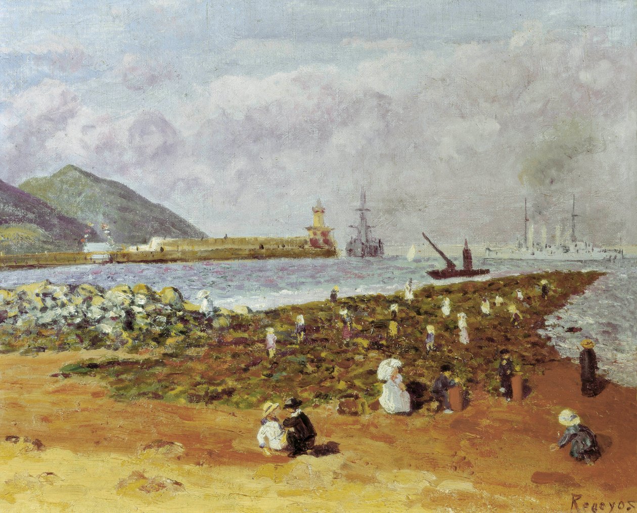 La scogliera. Dipinto di Dario de Regoyos (1875-1913). Impressionismo spagnolo. Museo Monistrol di Montserrat a Barcellona da Diario or Dario de Regoyos y Valdes