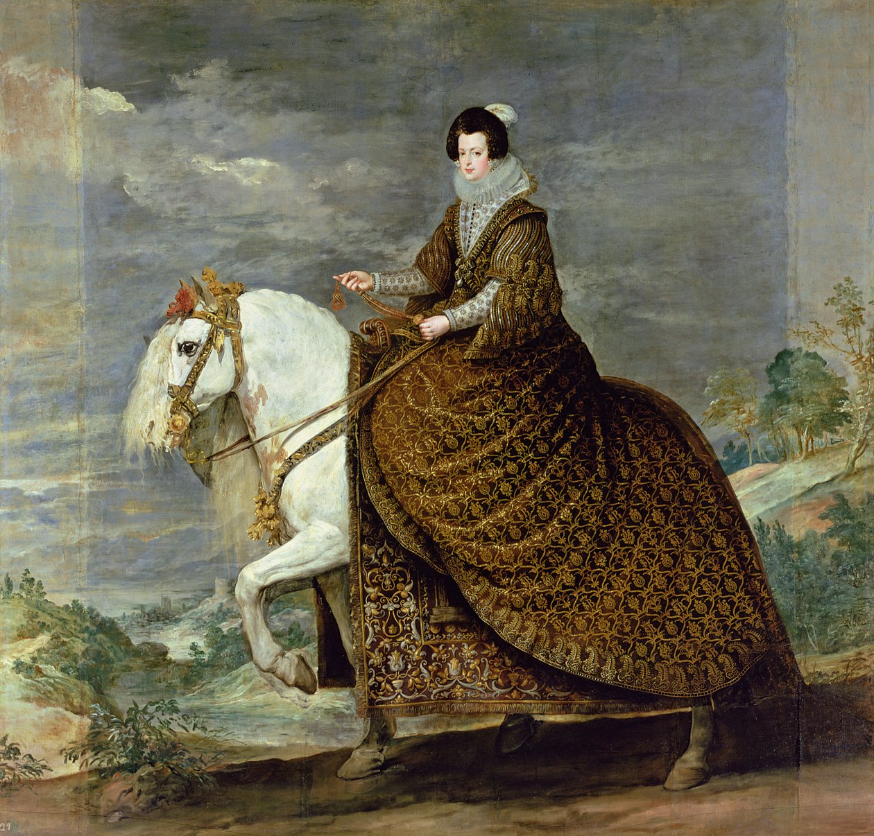 Ritratto equestre di Elisabetta di Francia, moglie di Filippo IV di Spagna da Diego Velázquez
