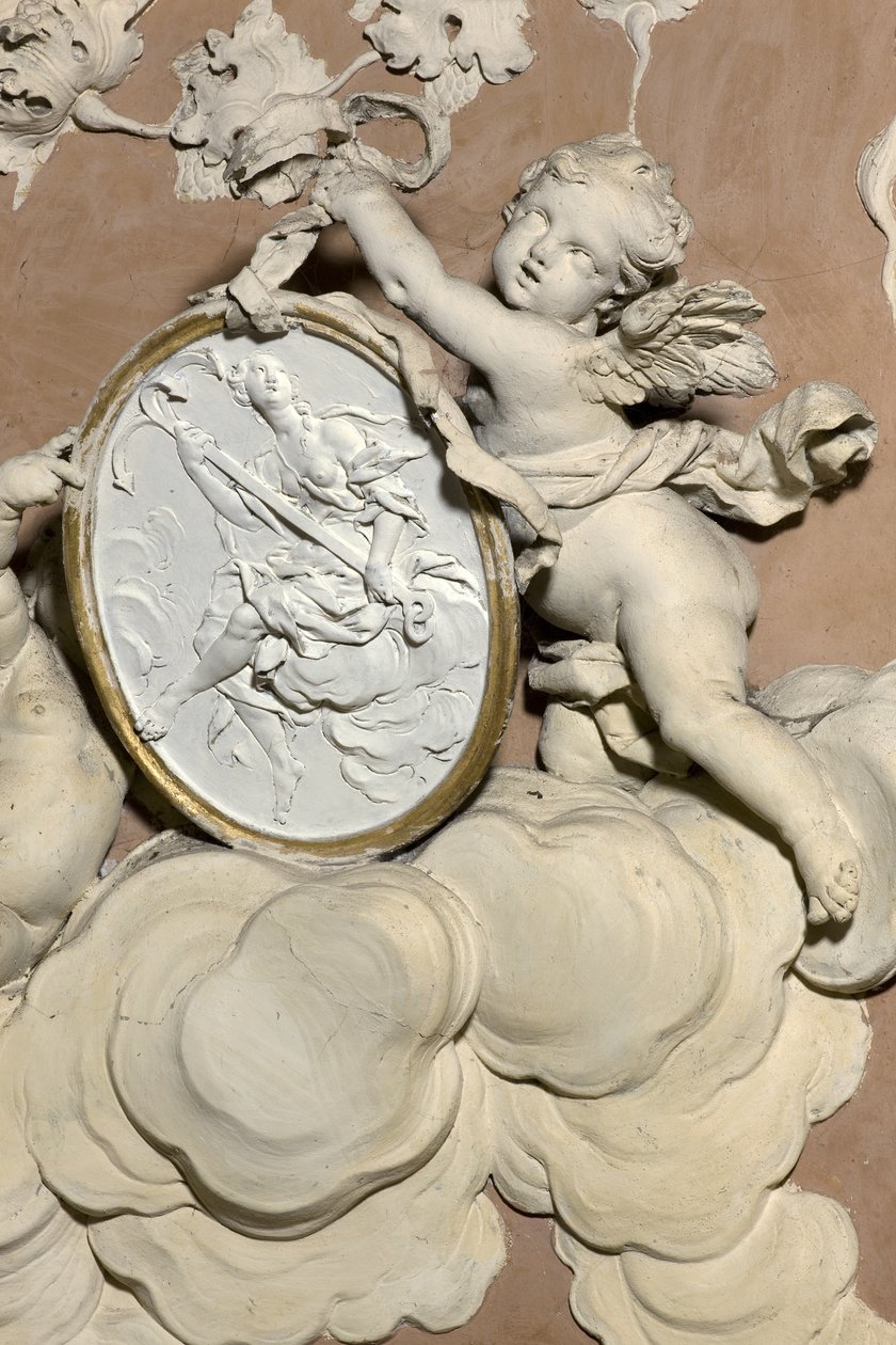 Angeli che tengono un medaglione da Diego Carloni