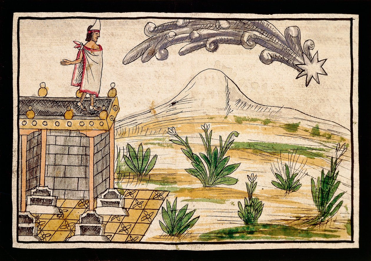 Montezuma osserva la cometa da Diego Duran