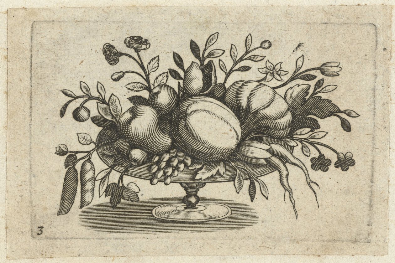 Frutti su piatto (Fruchtenbuchlein zum Reisen dienlich) da Dietrich Krüger (attributed to)
