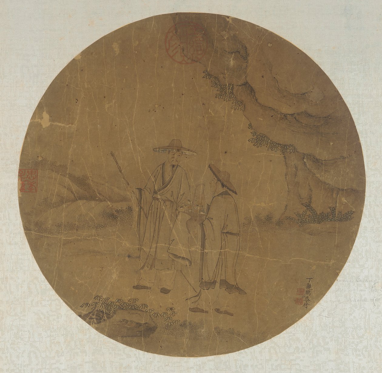 Paesaggio: due figure da Ding Guanpeng
