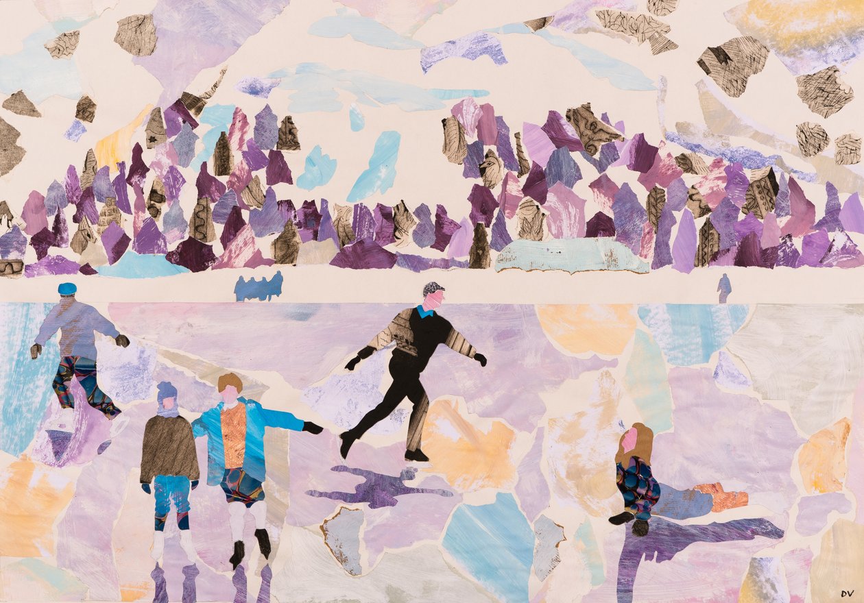 Pattinaggio en plein air, 2015 (collage) da Dione Verulam