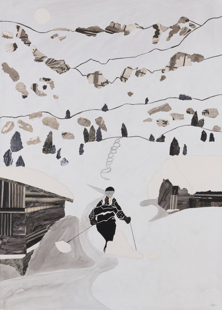 Sciare a pranzo (collage) da Dione Verulam