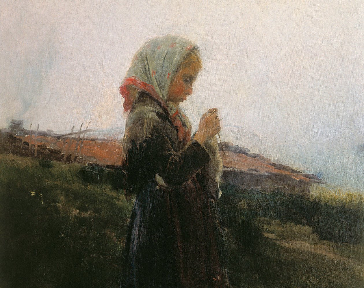 Lavoro a maglia, (dettaglio) da Dionisio Baixeras Verdaguer