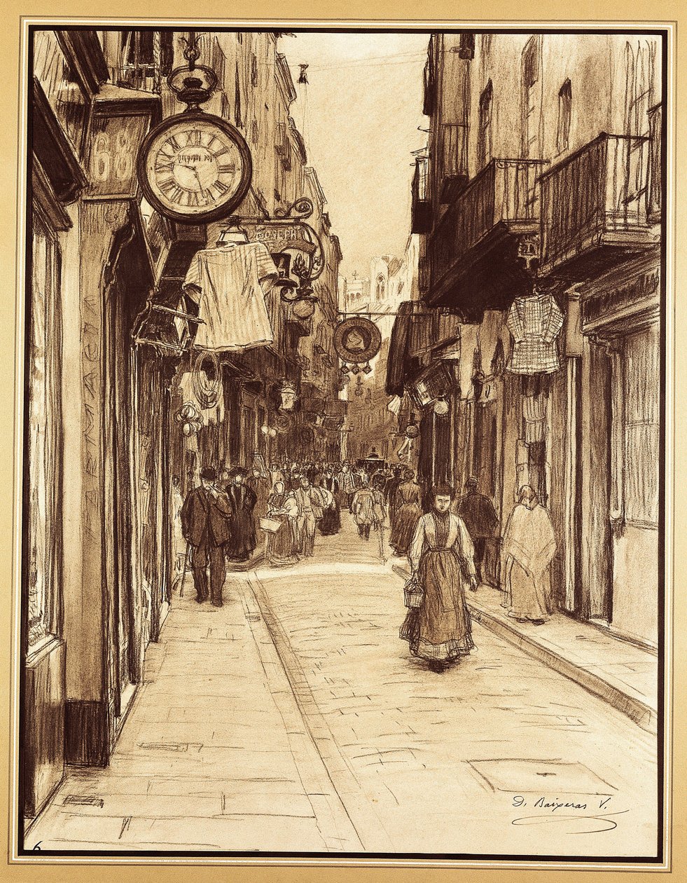 Via Plateria verso Piazza degli Angeli, Barcellona da Dionisio Baixeras Verdaguer