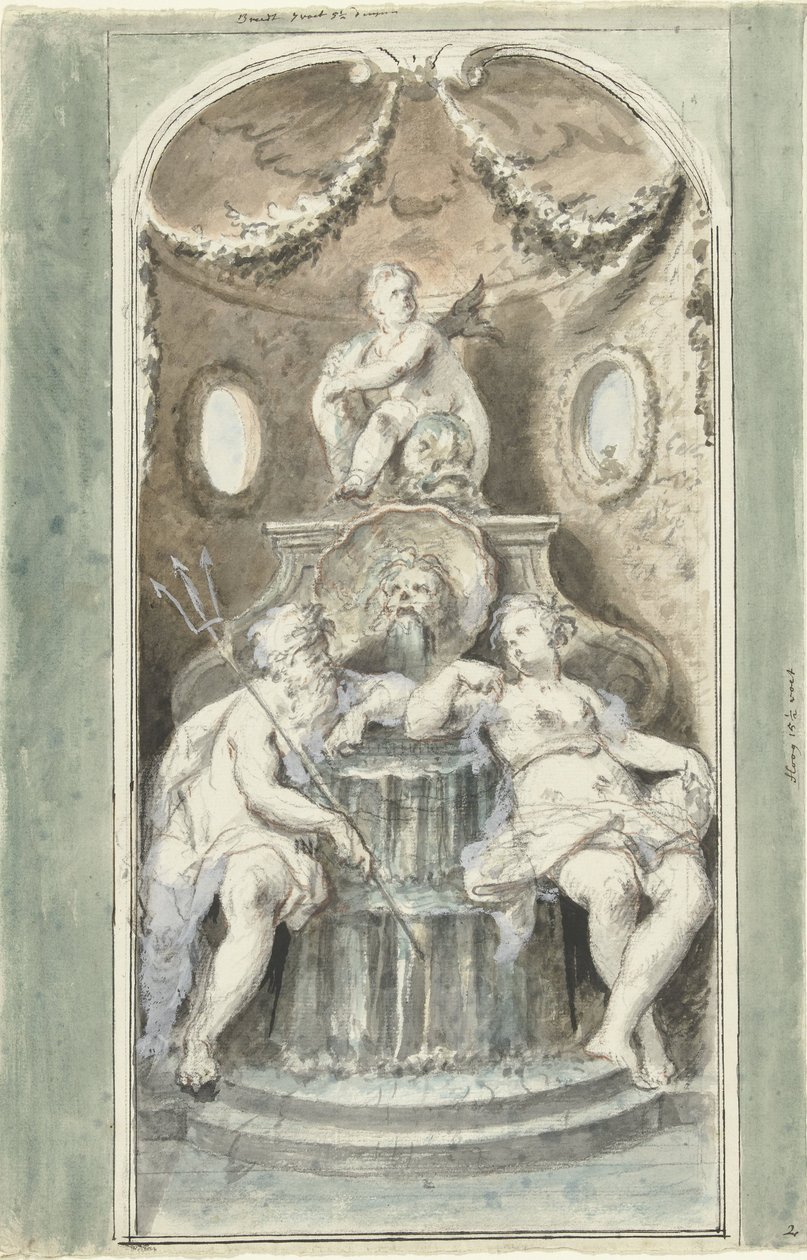 Progetto per una pittura decorativa con una fontana da Dionys van Nijmegen
