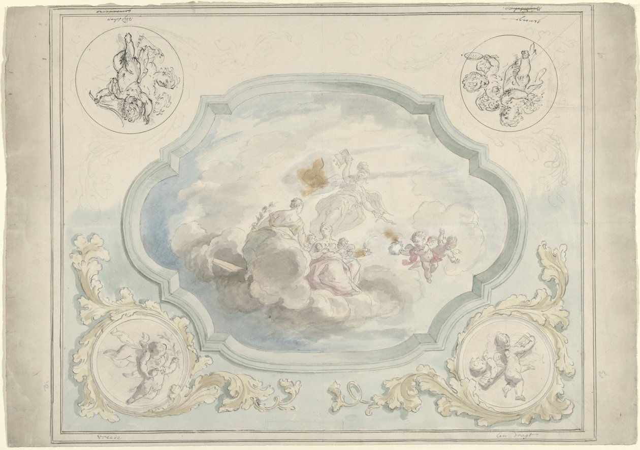 Progetto per un affresco sul soffitto con Carità e Pace da Dionys van Nijmegen