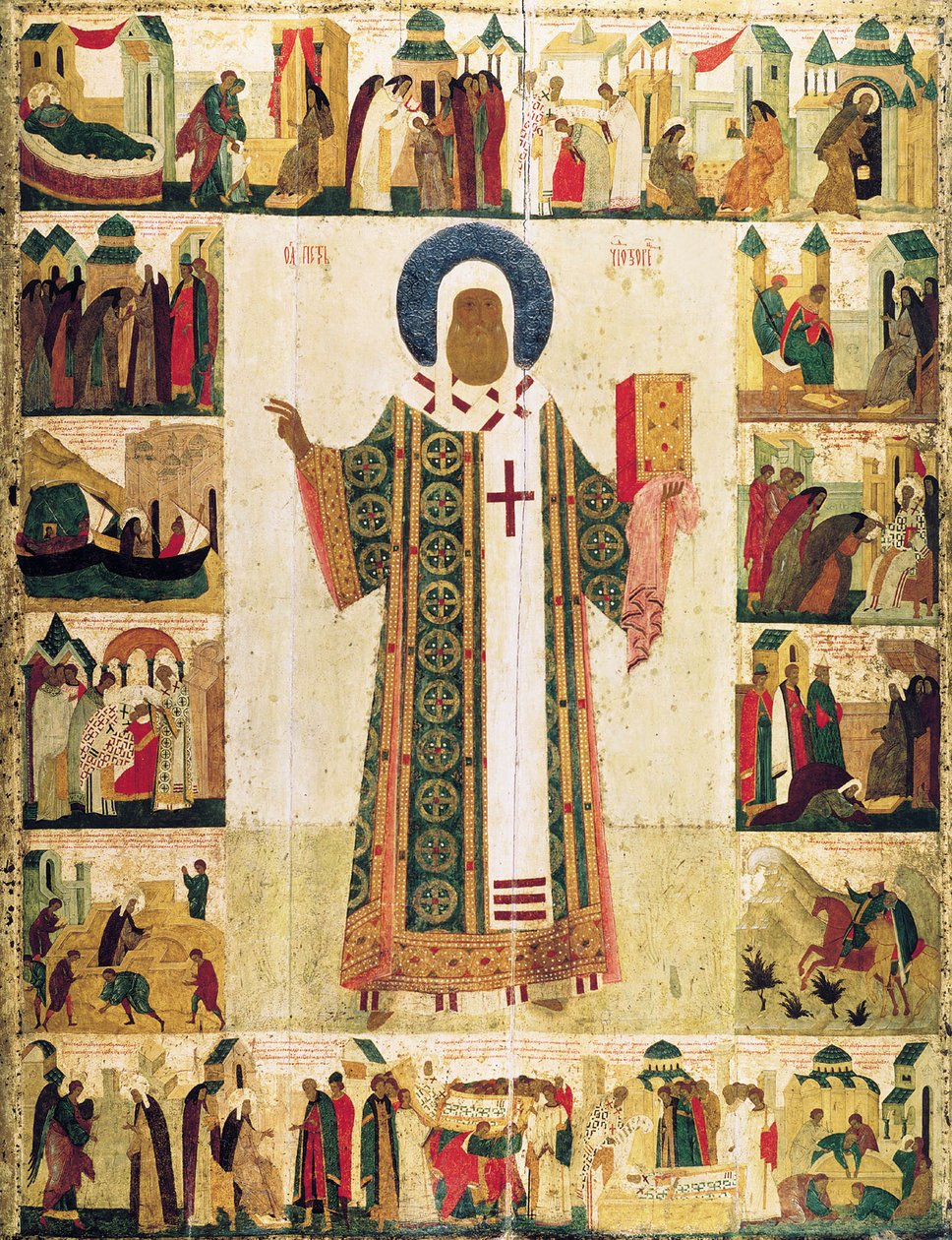 Il metropolita Pietro di Mosca con scene della sua vita, 1480s da Dionysius