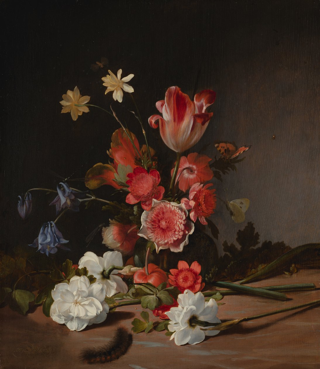 Natura morta con un bouquet in formazione da Dirck de Bray