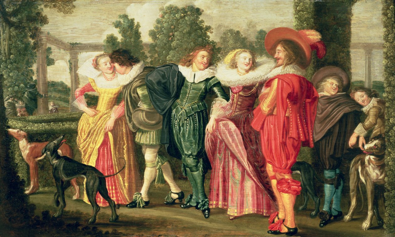Una passeggiata nel giardino, c.1623 da Dirck Hals