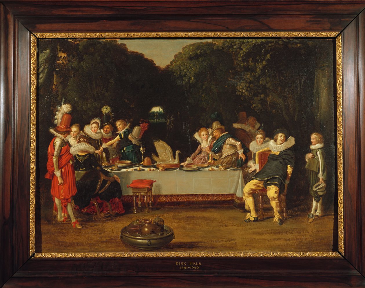 Figure eleganti che festeggiano in un pergolato da Dirck Hals