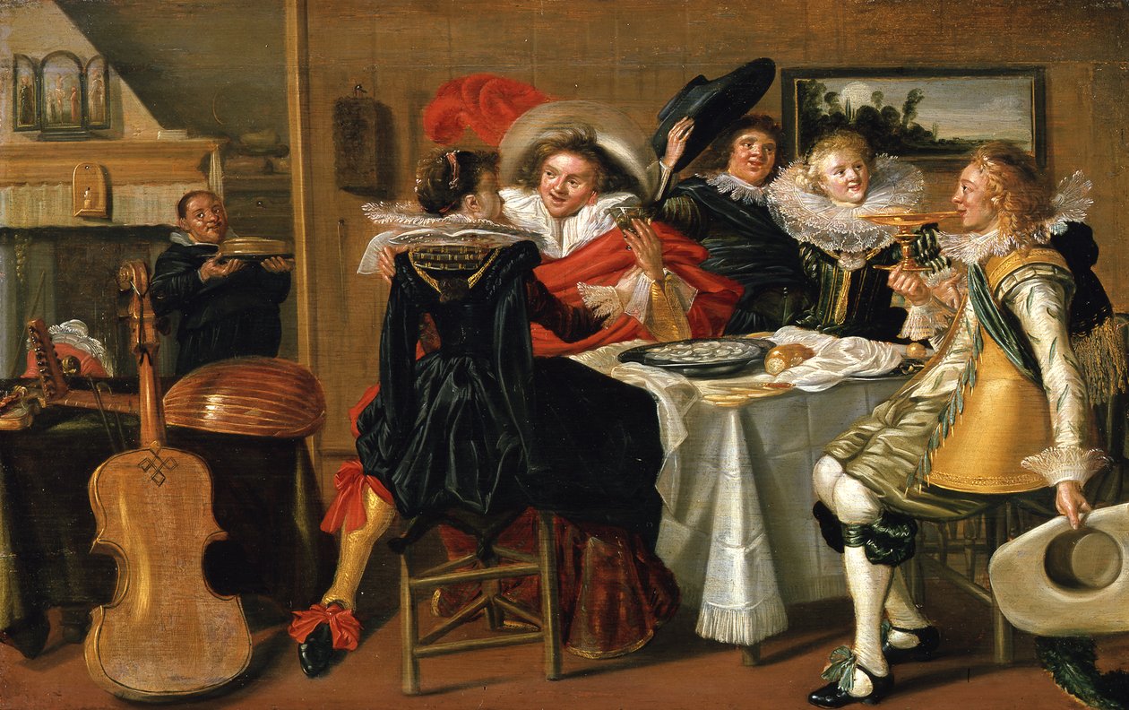 Interno con un allegro gruppo di commensali da Dirck Hals