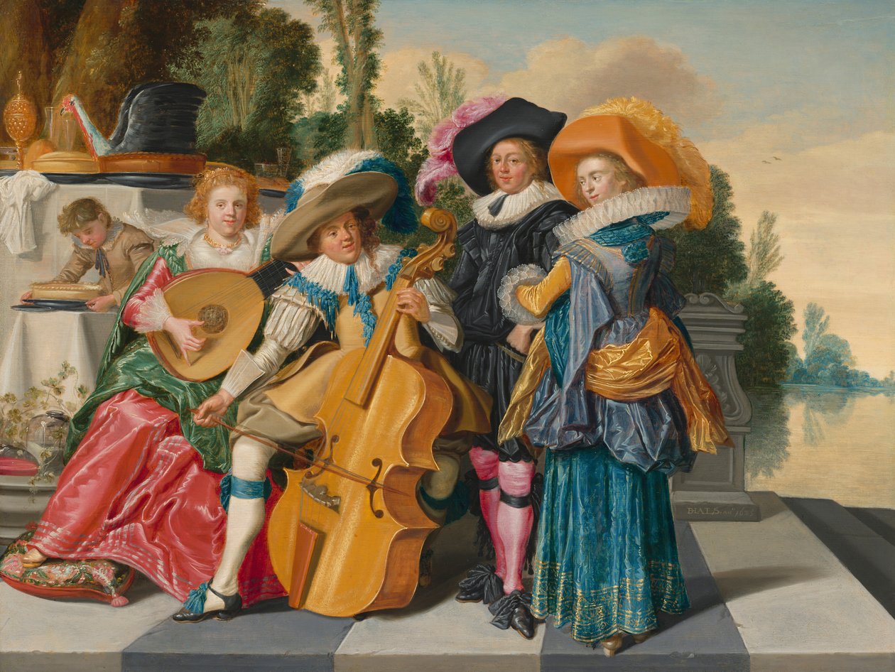 Allegra compagnia su una terrazza da Dirck Hals