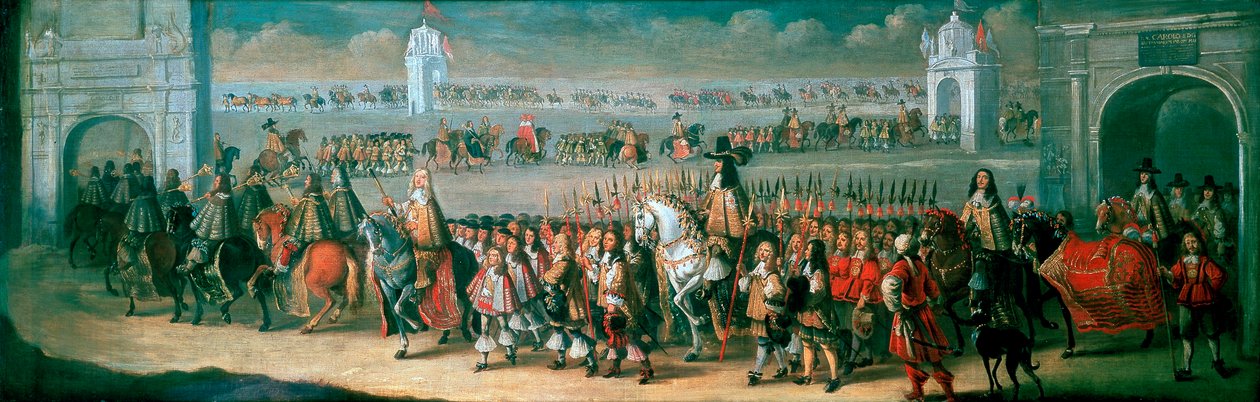 Carlo II in Processione dalla Torre di Londra a Westminster da Dirck Stoop