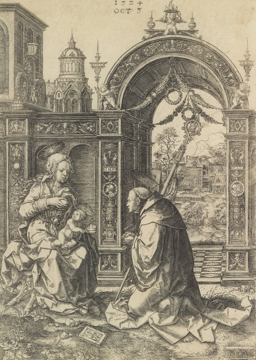 San Bernardo adora il Bambino Gesù, 5 ottobre 1524 da Dirck Vellert