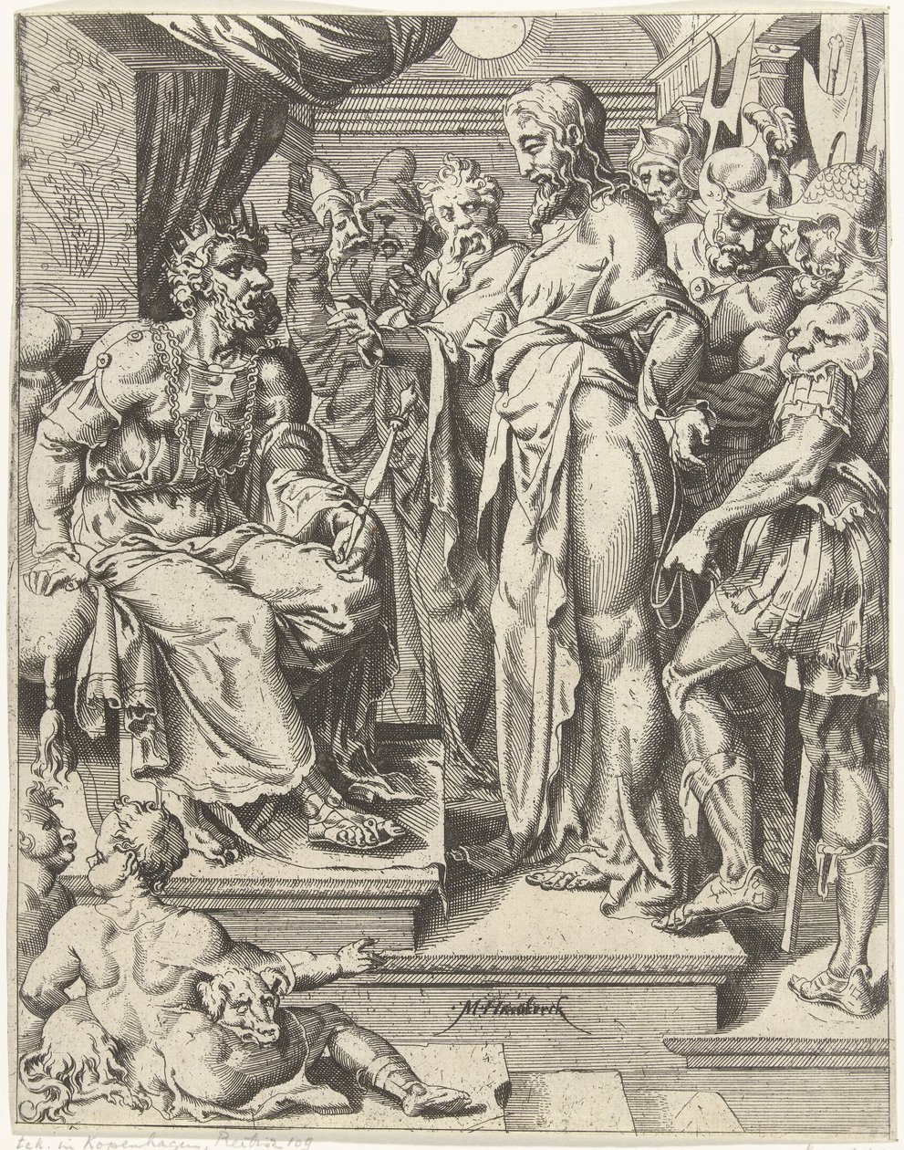 Cristo davanti a Erode da Dirck Volckertsz. Coornhert (attributed to)