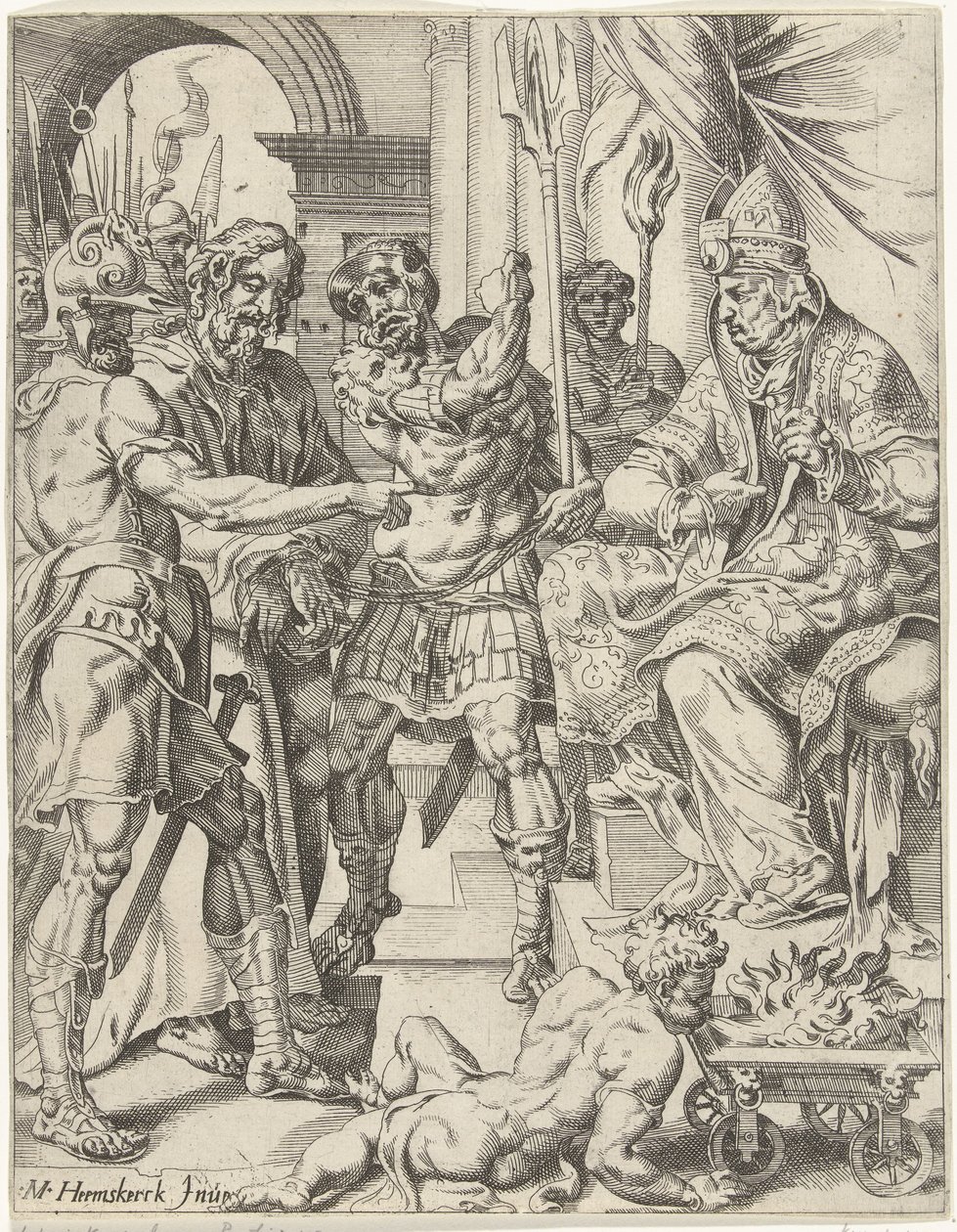 Cristo davanti al sommo sacerdote Anna da Dirck Volckertsz. Coornhert (attributed to)