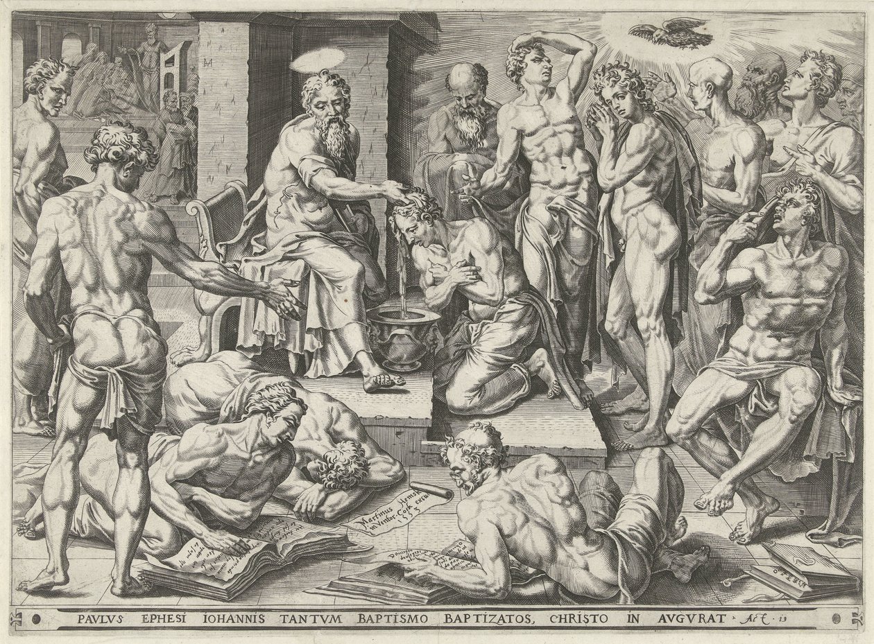 Paolo battezza gli abitanti di Efeso da Dirck Volckertsz. Coornhert (attributed to)