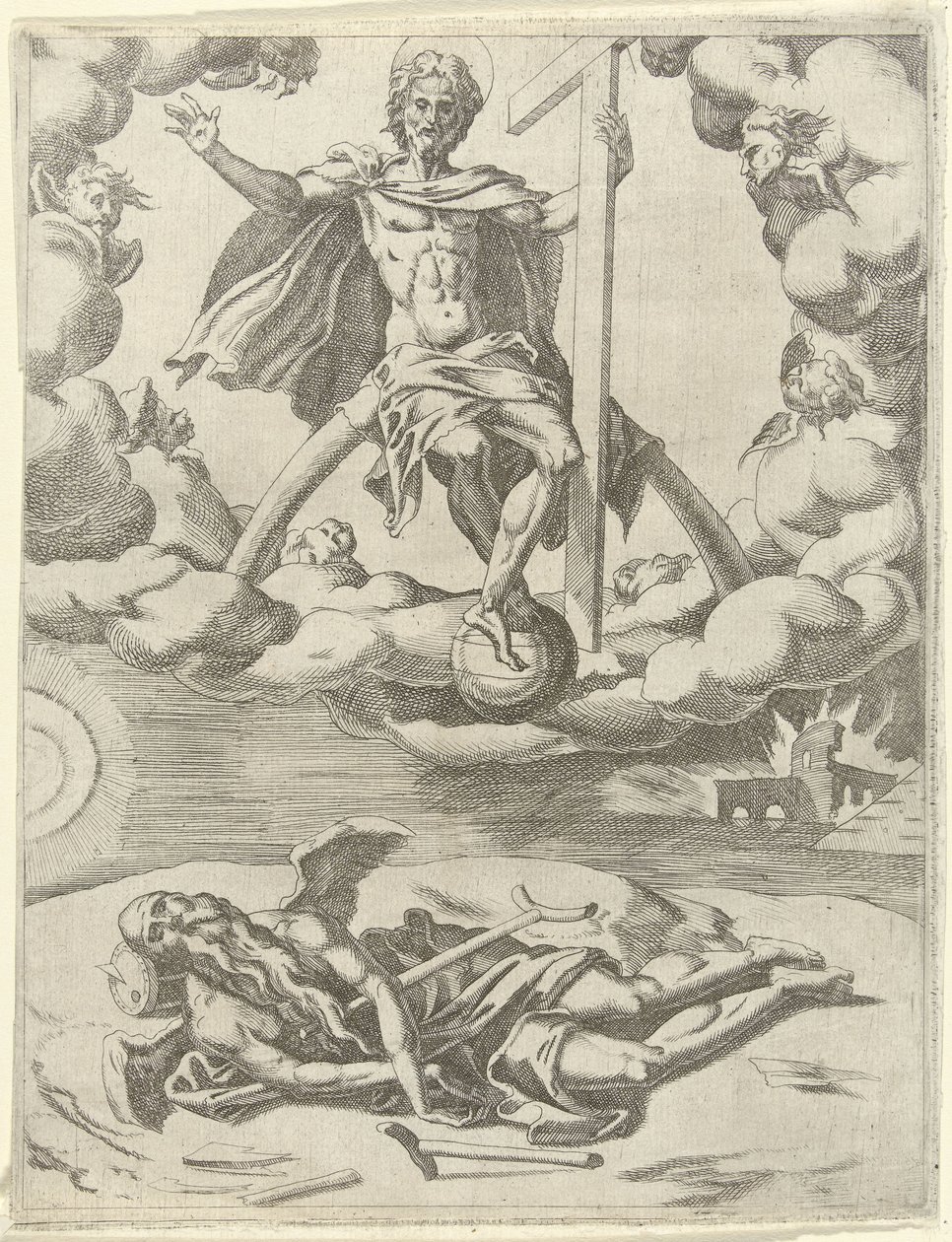 Cristo vince il tempo da Dirck Volckertsz. Coornhert (possibly)