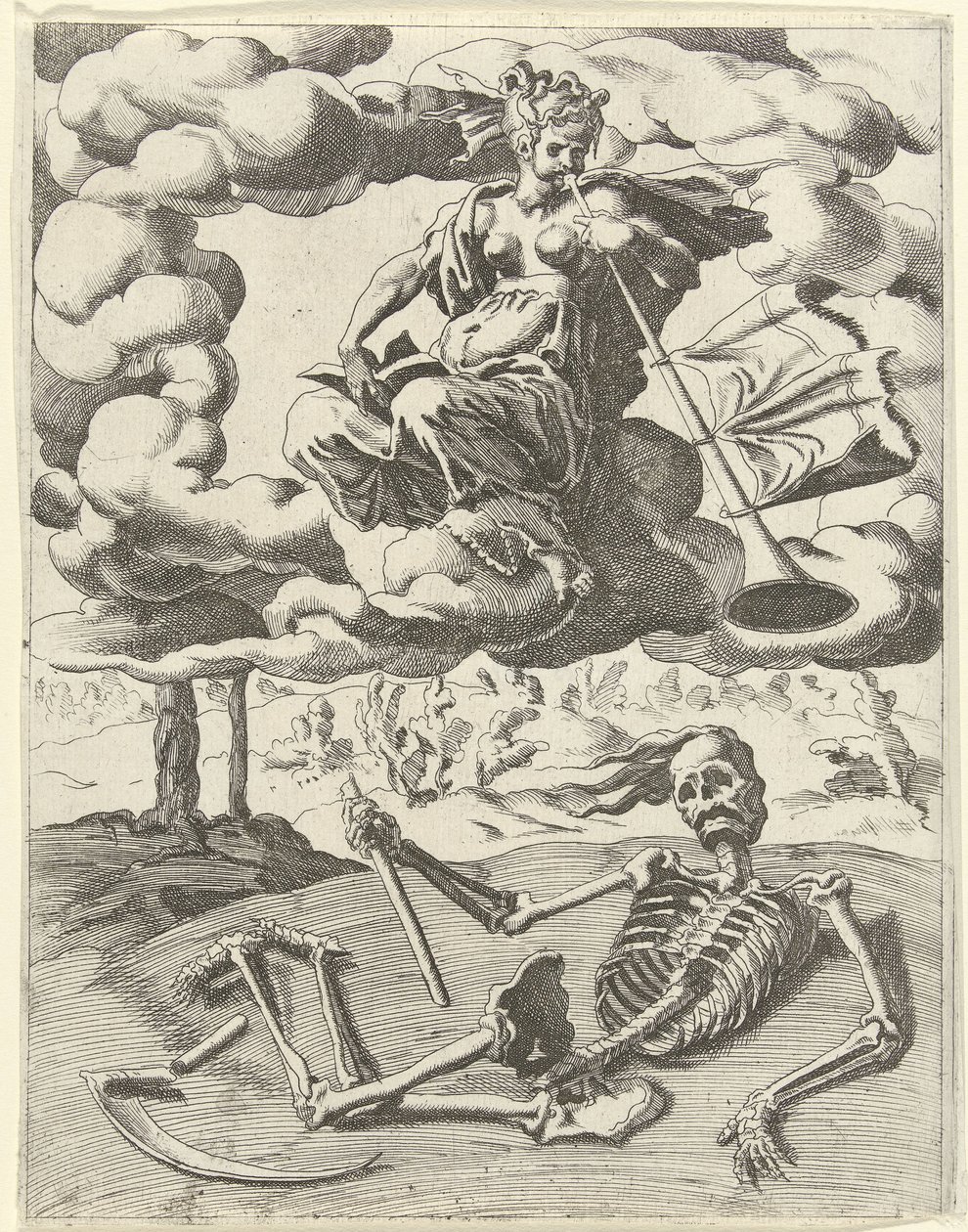 La fama vince la morte da Dirck Volckertsz. Coornhert (possibly)