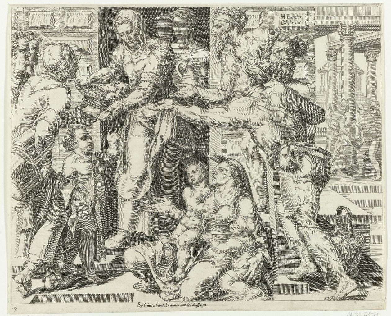La donna virtuosa pratica la carità da Dirck Volckertsz. Coornhert