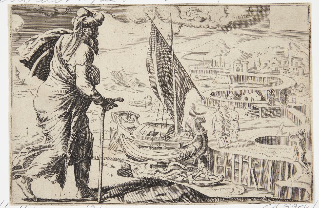 Giona fugge dalla presenza del Signore da Dirck Volckertsz. Coornhert