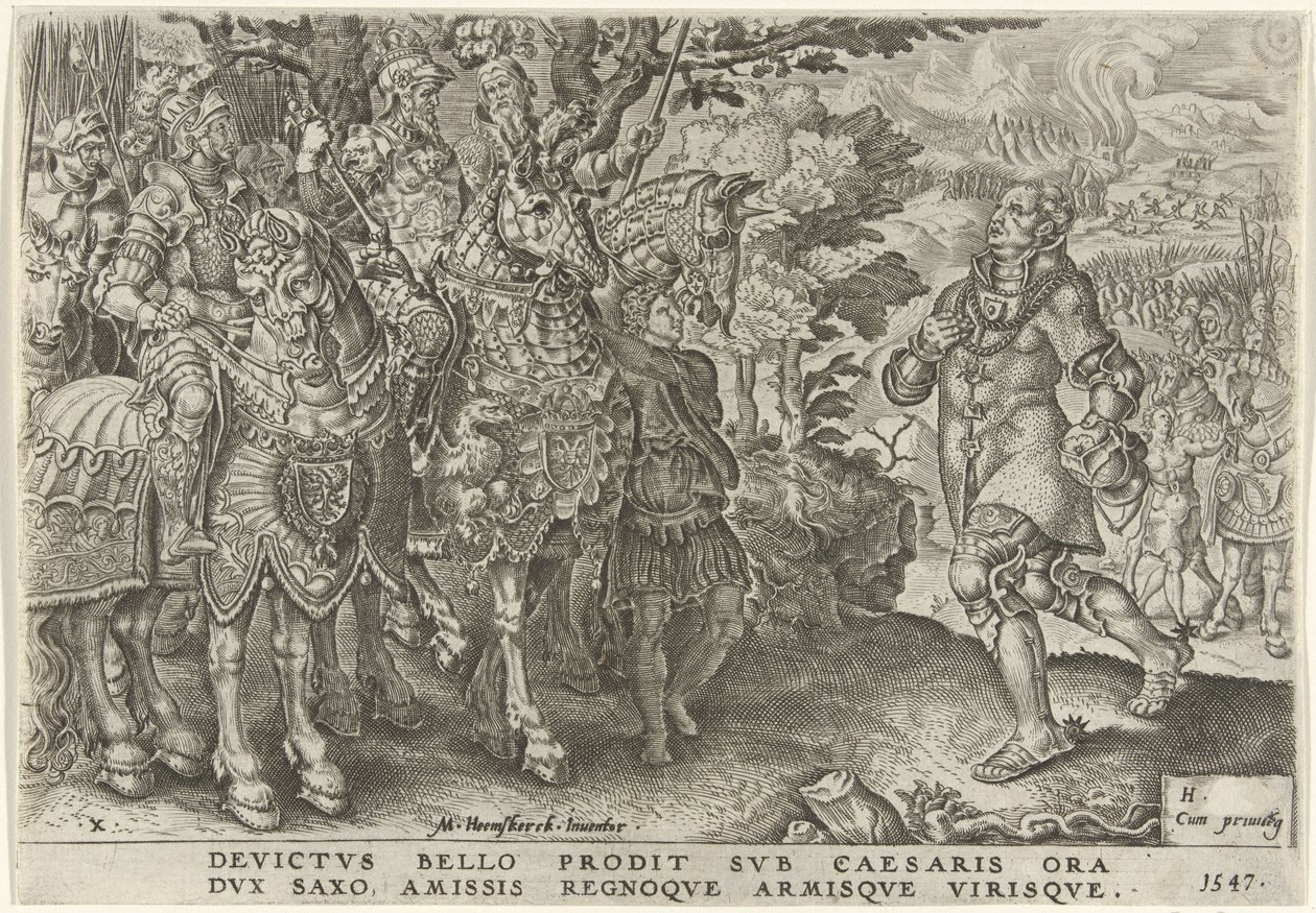 Resa del duca di Sassonia sul campo di battaglia di Mühlberg, 1547 da Dirck Volckertsz. Coornhert