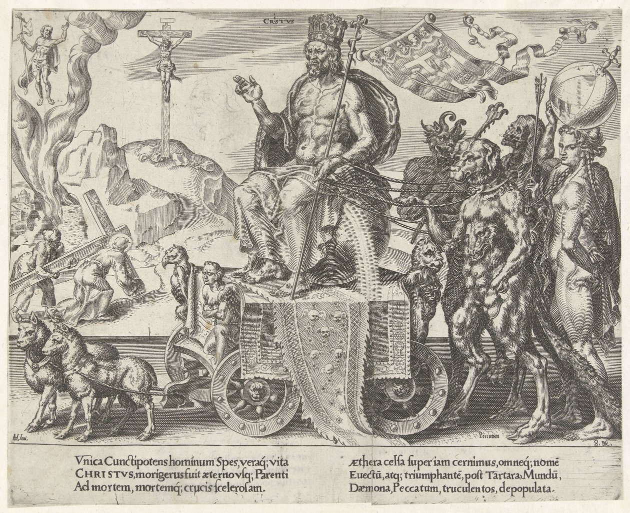 Trionfo di Cristo (serie: Triomf van de lijdzaamheid) da Dirck Volckertsz. Coornhert