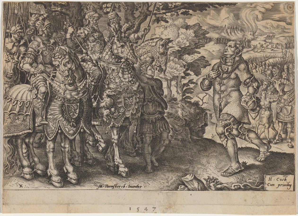 La Resa di Giovanni Federico, Elettore di Sassonia, Dopo la Battaglia di Mühlberg da Dirck Volckertz Coornhert, after Maerten van Heemskerck