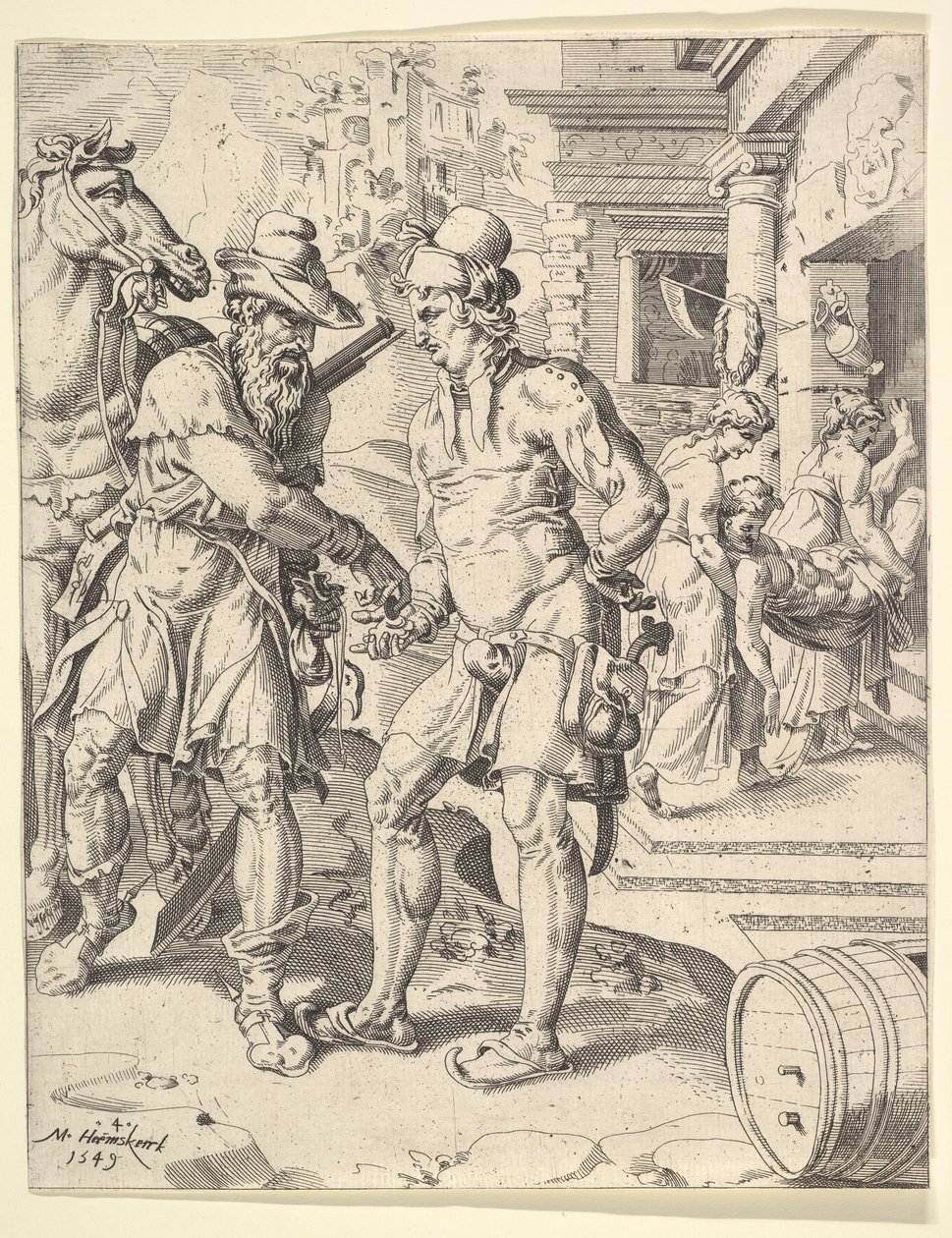 La parabola del buon samaritano, 1549 da Dirck Volkertsen Coornhert