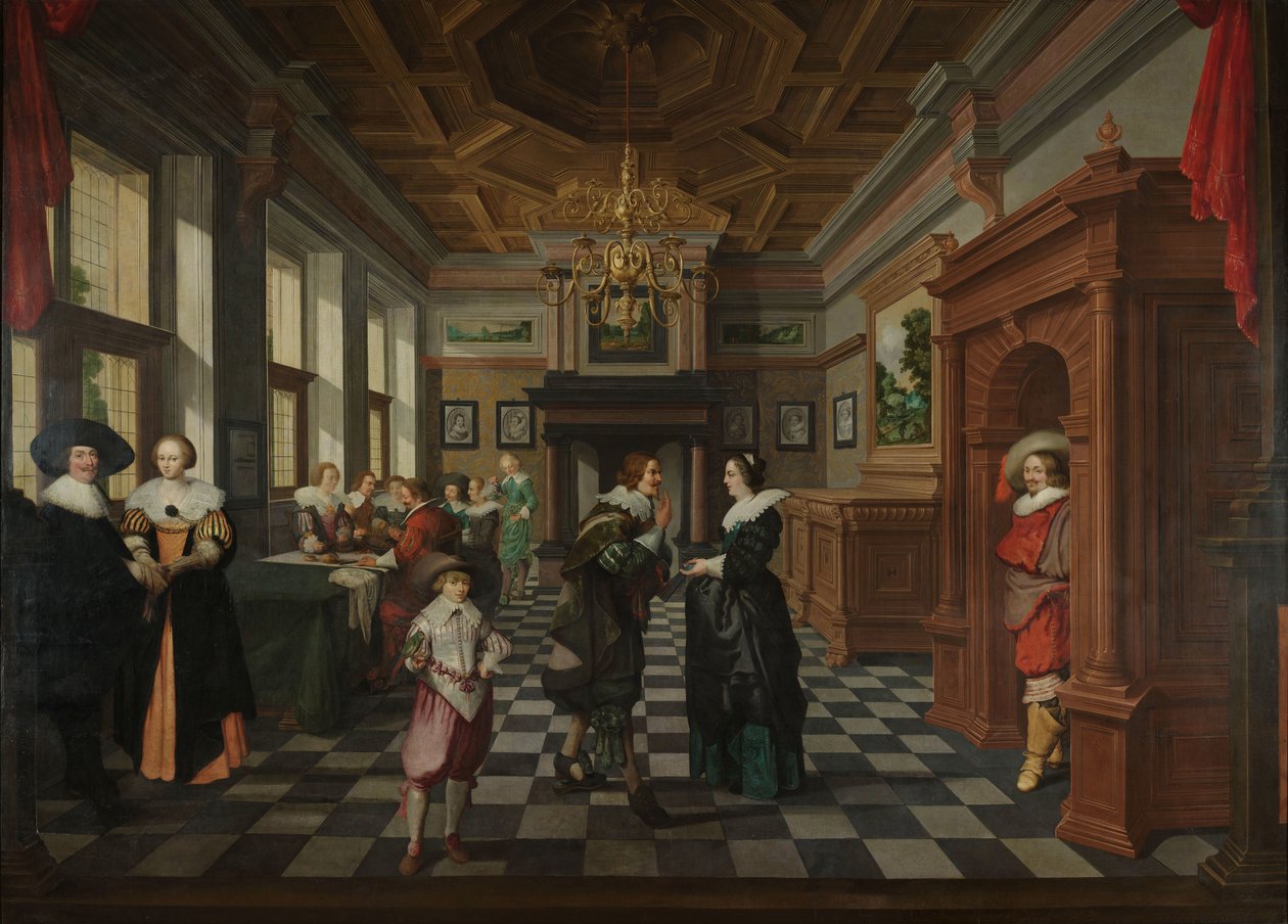 Una sequenza decorativa in sette parti: un interno da Dirck van Delen