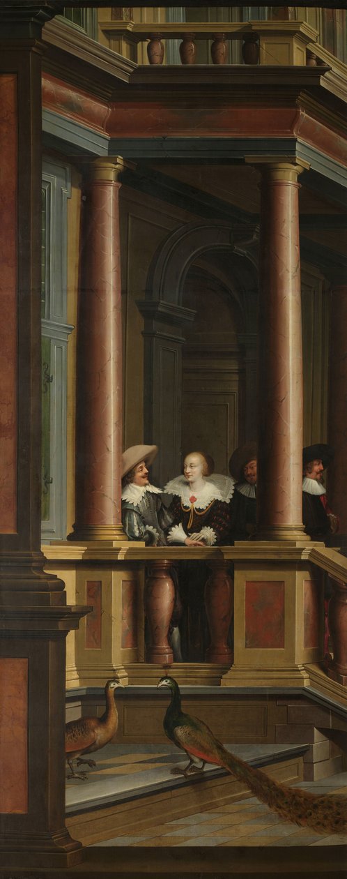 Una sequenza decorativa in sette parti: una scala esterna da Dirck van Delen