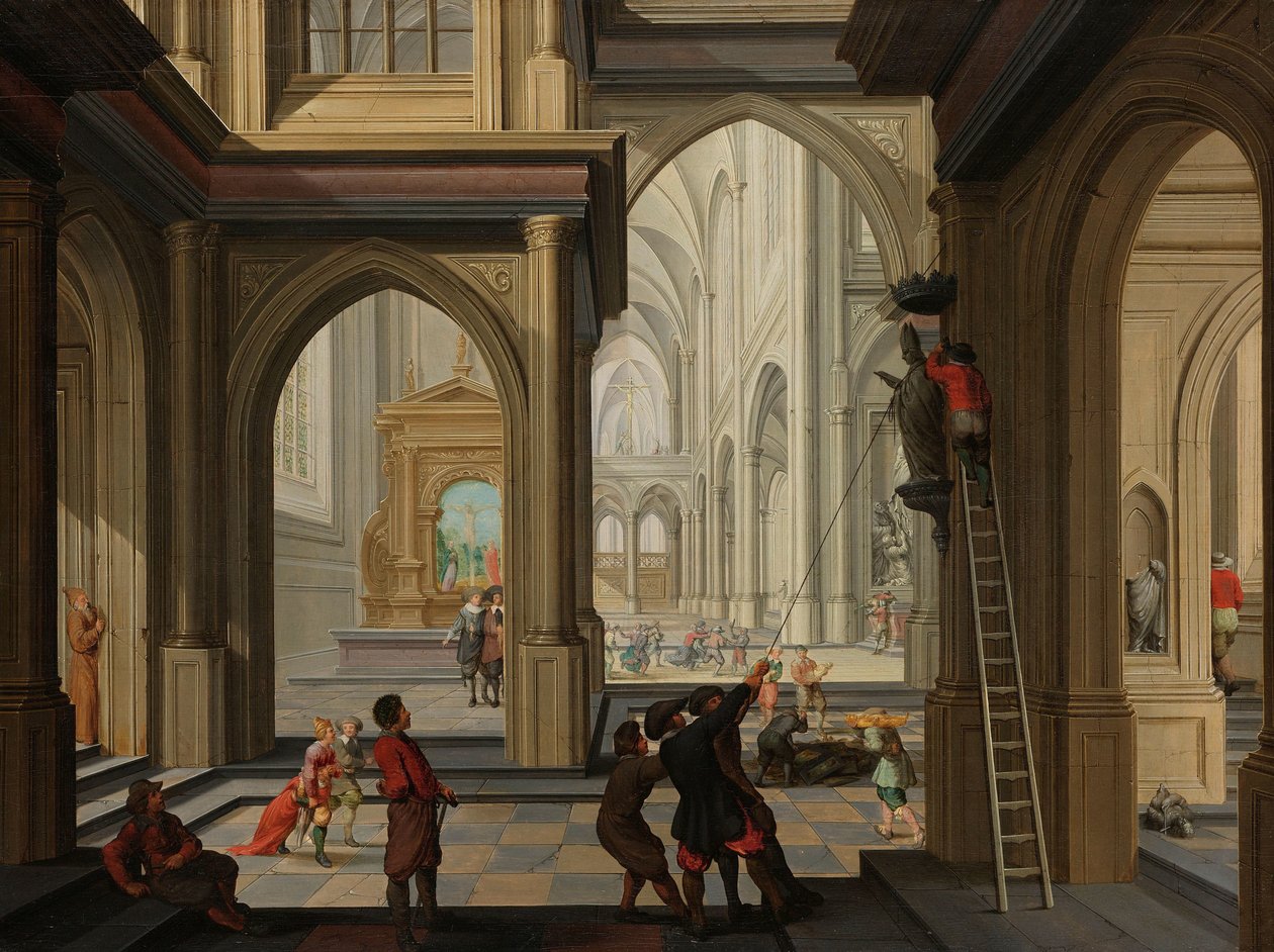 Iconoclastia in una chiesa da Dirck van Delen