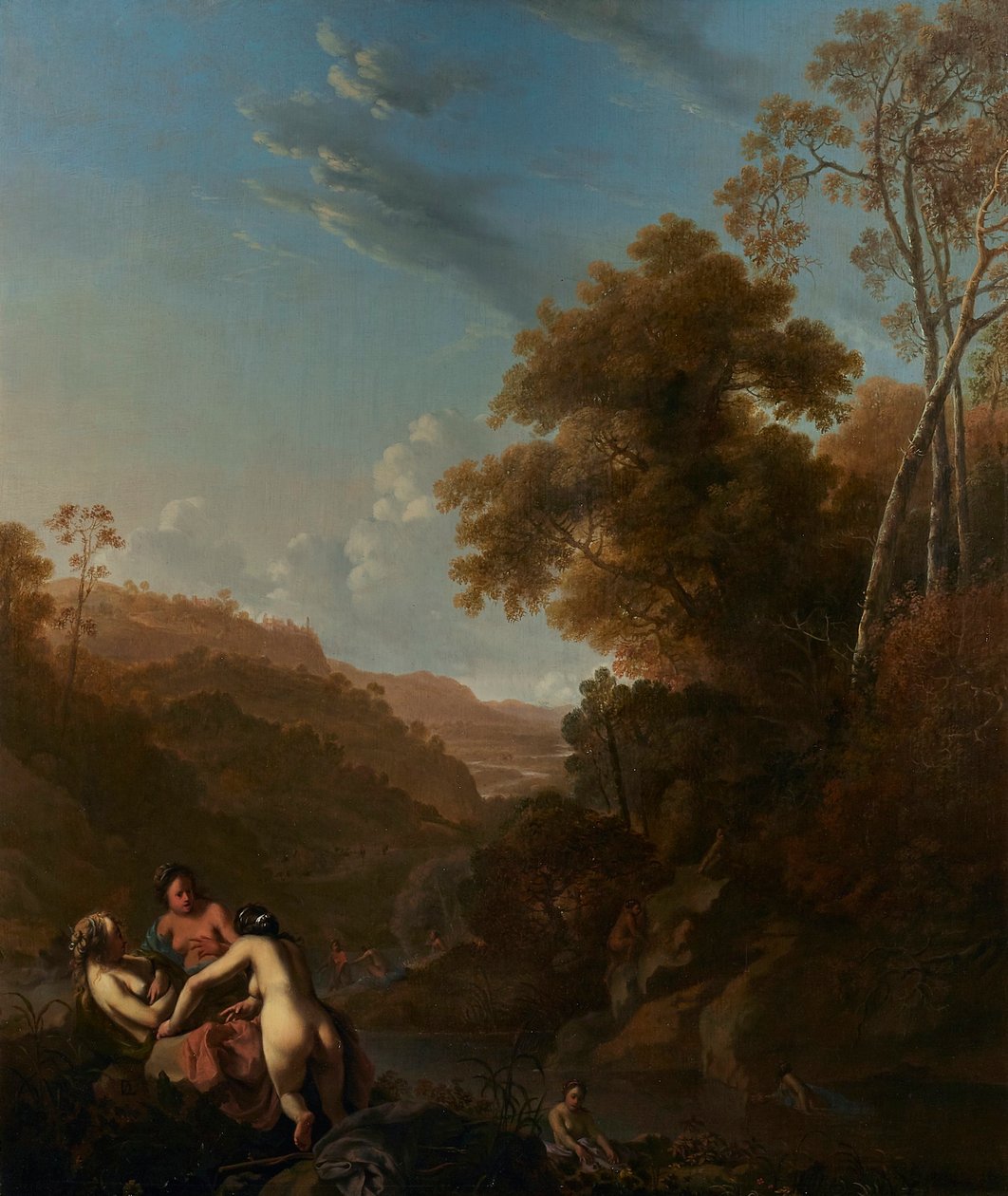 Olandese: Paesaggio italiano con ninfe che fanno il bagno Paesaggio italiano con ninfe che fanno il bagno da Dirck van der Lisse