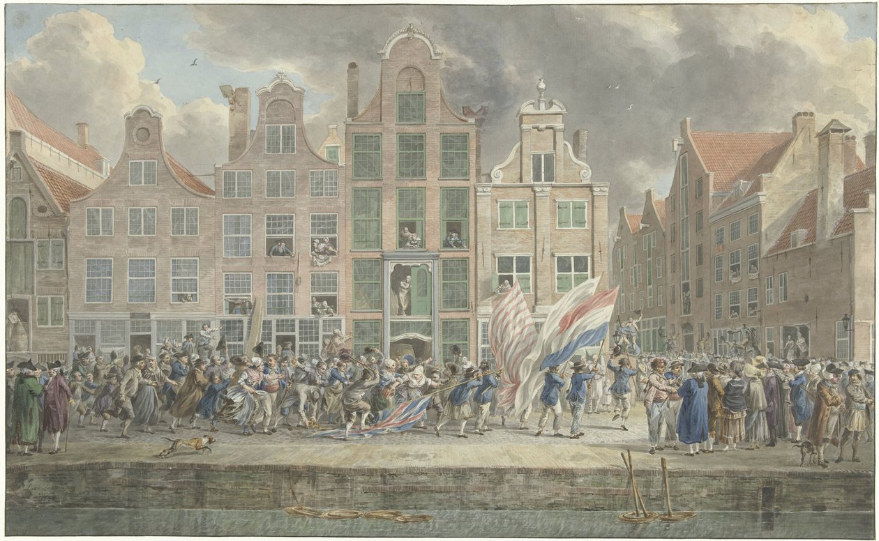 Dimostrazione anti-inglese a Rotterdam, 2 marzo 1781 da Dirk Langendijk (signed by artist)