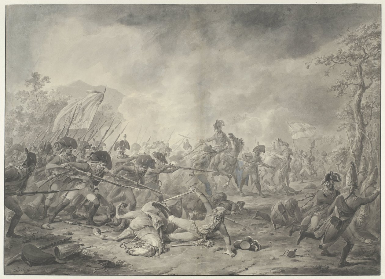 Cattura del generale russo Hermann durante la battaglia di Bergen, 1799 da Dirk Langendijk (signed by artist)