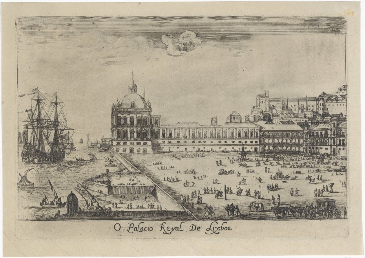 Veduta del palazzo reale di Lisbona da Dirk Stoop