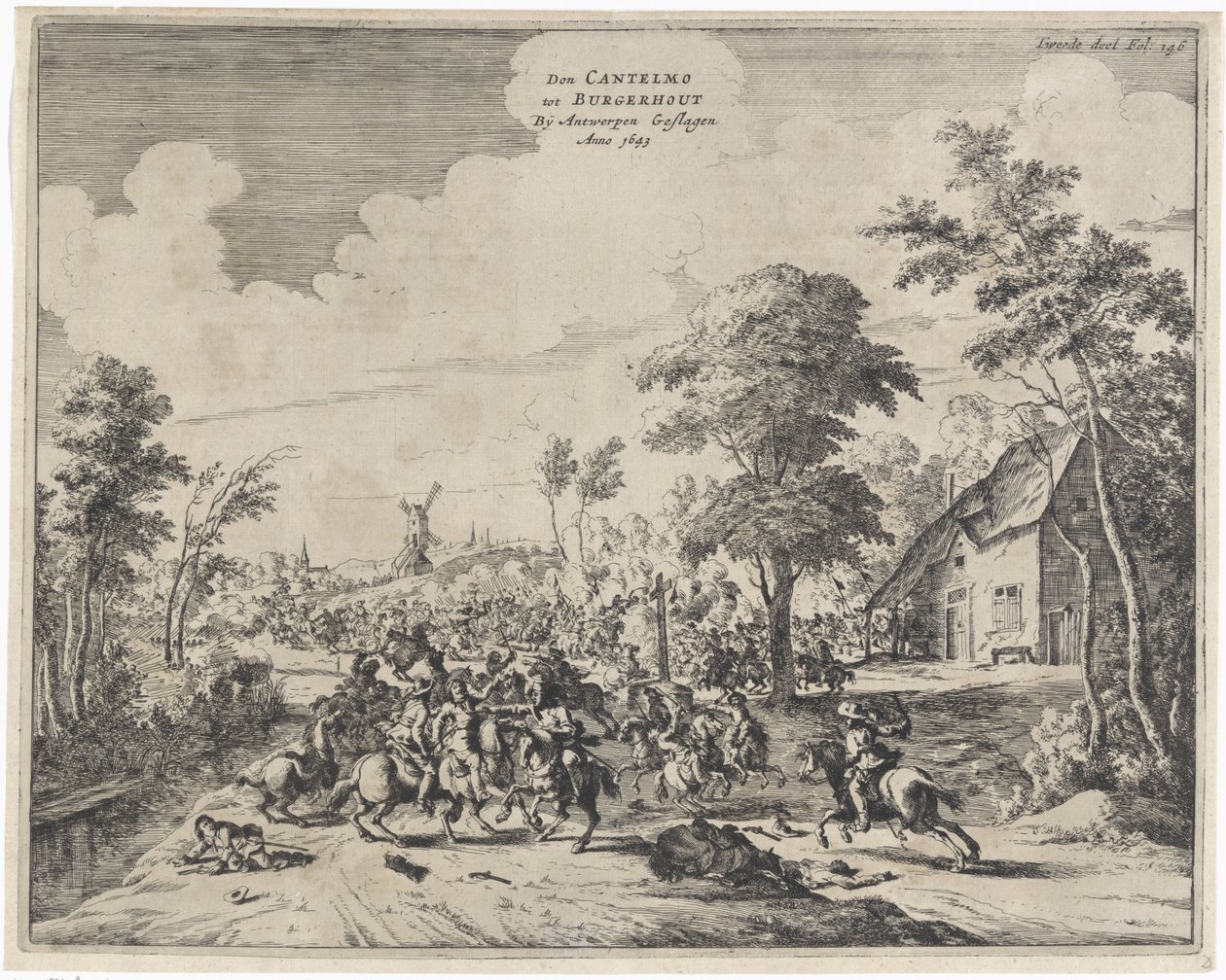 Spagnoli sconfitti da Don Cantelmo a Borgerhout, 1643 da Dirk Stoop