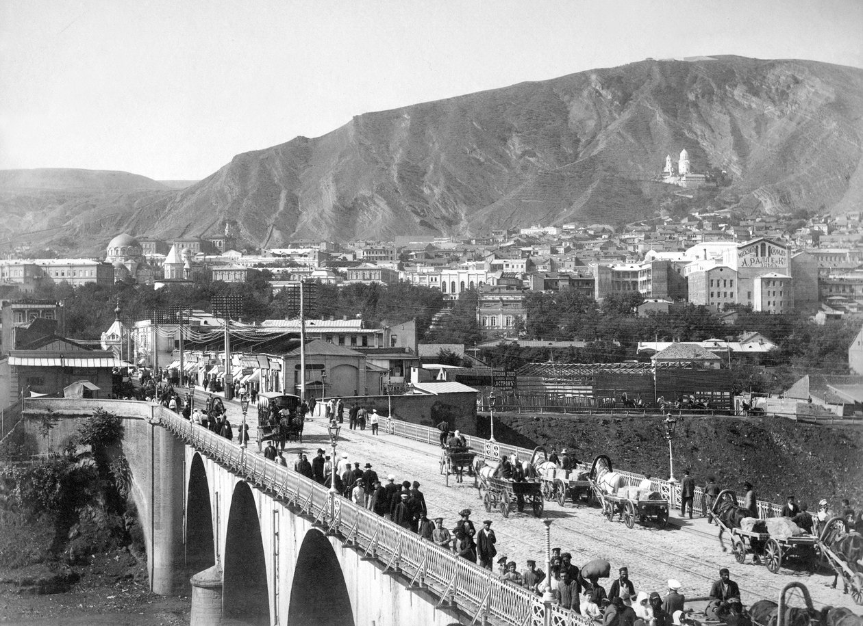 Tbilisi nel XIX secolo, ponte Mikhail Vorontsov da Dmitri Ivanovich Yermakov