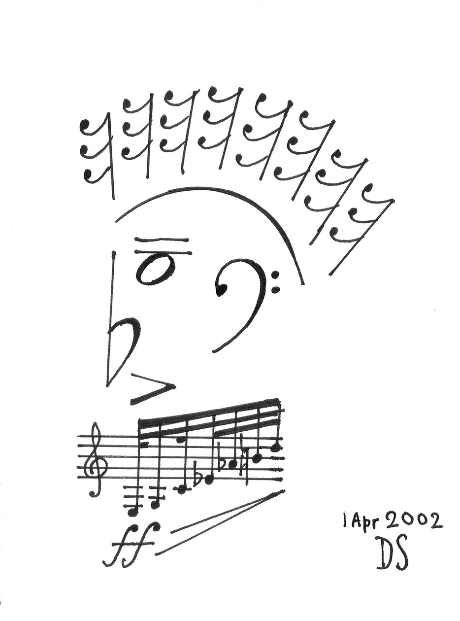 Gladiatore musicale - un volto disegnato utilizzando la notazione musicale da Dmitri Smirnov